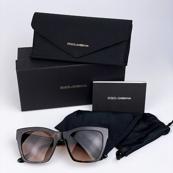 NEW D&G DG4384 502/13 Havana Brown Gradient Square Women Sunglasses - Picture 7 of 10